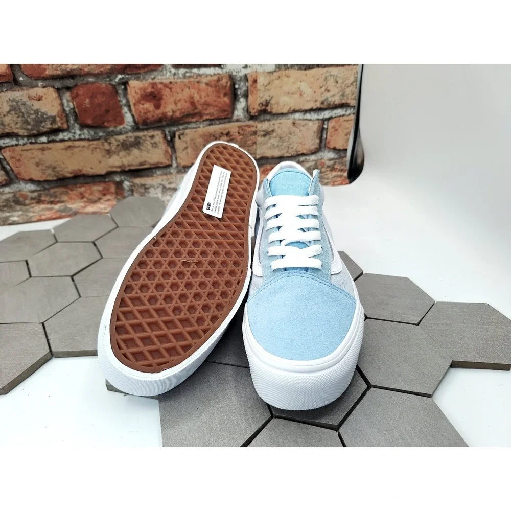 VANS Old Stack Platform Lift Shoes Blue White Stackform Women's 5 / Girls GS 3.5